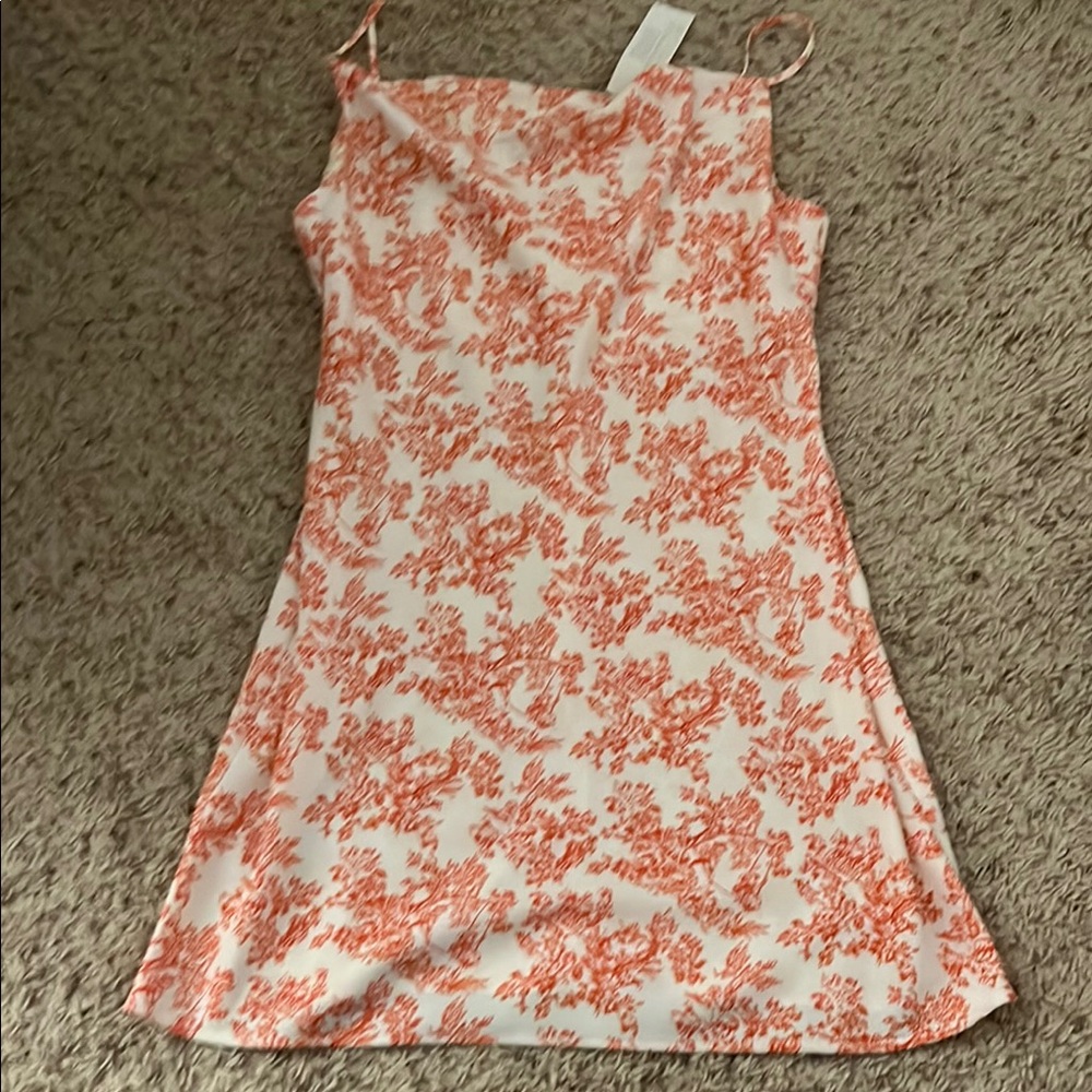 Urban Outfitters White and Orange Slip Dress